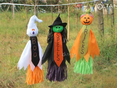 Con ma treo trang trí Halloween thủ công Cà vạt Lớn HLW-MT-05